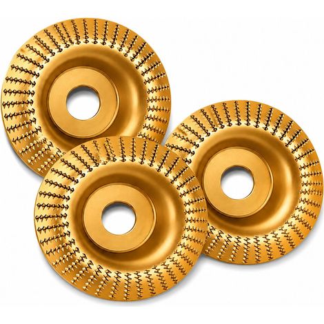 100mm carbure de tungstène disque de meulage en bois pour meuleuse d'angle - ultra - tranchant et durable, polissage sculpture pelage peinture racine (3 disques incurvés) (1/5)