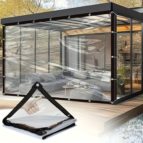 Bâche imperméable en PVC transparent 2 x 3 m pour jardin – Bâche d'extérieur résistante à la pluie et à l'eau (1/5)