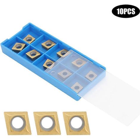 10 Stück CNC-Wendeschneidplatten aus Federstahl NC3020 zum Schneiden großer Kanten und Bearbeiten 09T302-R0.2/R0.409T304(R