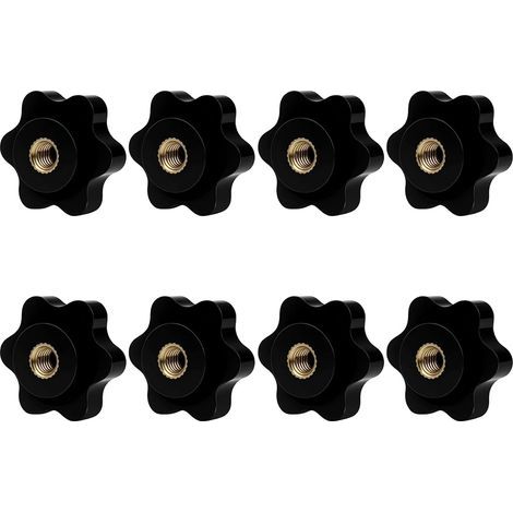 pezzi - Dado maniglia - Vite a farfalla - Filettatura M5 - Diametro 25 mm - Senza attrezzi - Per mobili e uso industriale - Nero (1/5)