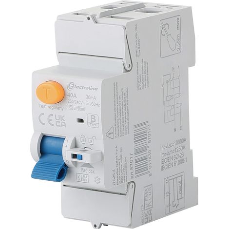 Interruttore differenziale, 40A, sensibilità 30mA Monofase, tipo B ( per impianti fotovoltaici, colonnine di ricarica EV, convertitori di potenza)