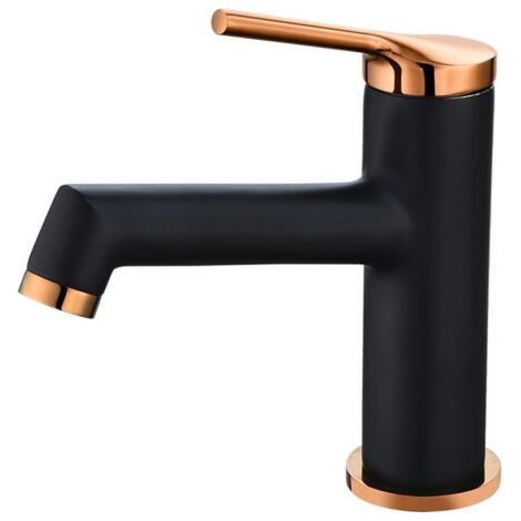 royaluxe-Robinet Salle Bain Pivotant à 360°, Mitigeur Lavabo Économie D'eau, Robinet Lave, Eau Chaude et Froide Disponible (Noir) (1/5)
