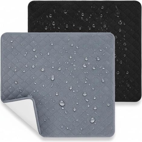 Juego de 2 cojines lavables y transpirables para sillas de ruedas, sillones, asientos de coche y sofás, para personas con incontinencia. Color negro/gris oscuro. (1/5)