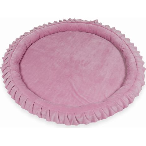 Nestchenmatte 120cm für Kinder, Samt Soft Pink (1/2)