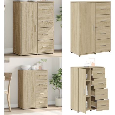 Sideboard Sonoma-Eiche 60x31x84 cm Holzwerkstoff - Schreibtisch - Wohnzimmermöbel - Sideboard - Regal - Eiche Dekor - Home & Living (1/5)