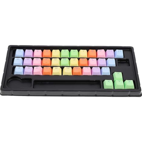 Set de 37 Capuchons de Clé Pbt Solide pour Clavier Mécanique, Faciles à Installer Design Élégant Vert, pour Protection et Décoration (1/5)