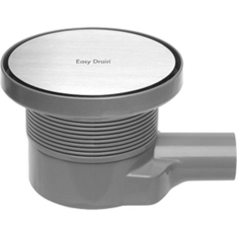 Easy drain Aqua round siphon de sol avec pièce de finition en abs avec grille en acier inoxydable et sortie latérale o15cm profondeur d'installation