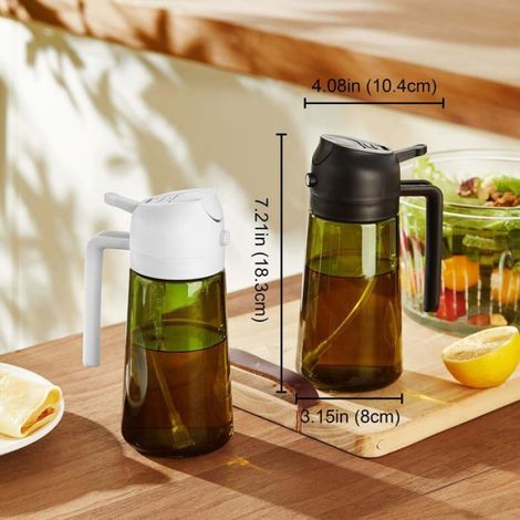 Distributeur d'huile d'olive - 470 ml - Flacon pulvérisateur pour la cuisson, avec autocollants - Accessoire de cuisine et (1/5)