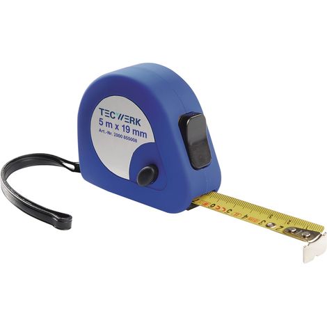 Cinta métrica de bolsillo L.2m A.16mm mm/cm CE II Plástico Automático TECWERK (1/3)