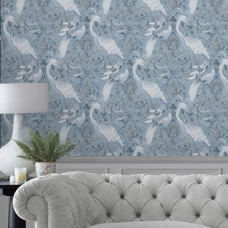 Papier peint intissé Laura Ashley Tregaron Midnight 1005 x 52cm Bleu (1/5)