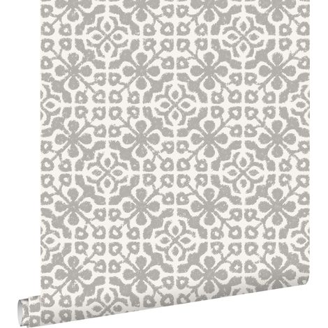 papier peint carreaux de ciment taupe - ESTAhome (1/5)