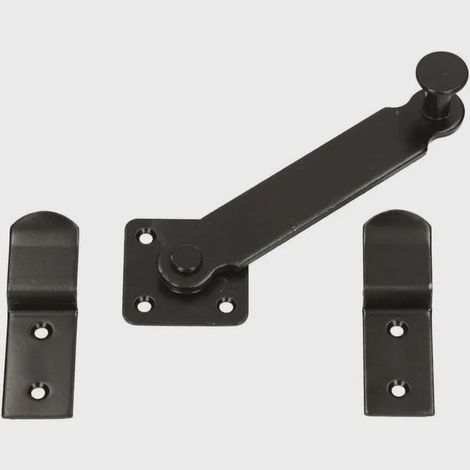 Loquet à Levier pour volet 140 mm Verrou de volet Double Porte Revêtement en Poudre Noir (1/5)