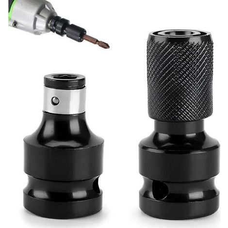 2 Pcs Adaptateur Douille Pour Clé À Chocs, Embout Boulonneuse A Choc En Acier Embout Visseuse A Choc, Onvertisseur Douille 1/2 À 1/4 - Accessoires De Précision Pour Clés À Cliquet, Tournevis Et Plus (1/5)