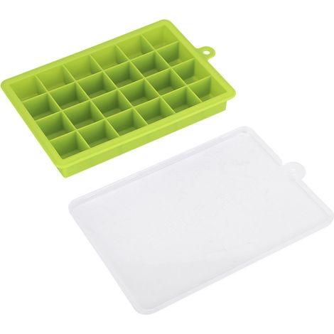 Moule à glaçons carré à 24 cavités, moule à pudding en silicone pour bricolage, outil de cuisine (vert) (1/5)