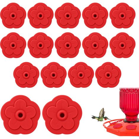 8 fleurs en silicone pour mangeoire à colibris, pièces de rechange anti-abeilles et guêpes (1/5)
