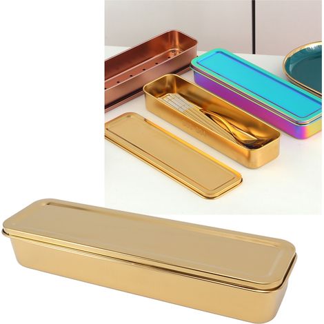 Baguettebox aus Edelstahl 304 mit Abtropffläche, Baguettekorb für Küche/Esszimmer, einstöckiger Baguettehalter für Catering, goldfarben (1/5)