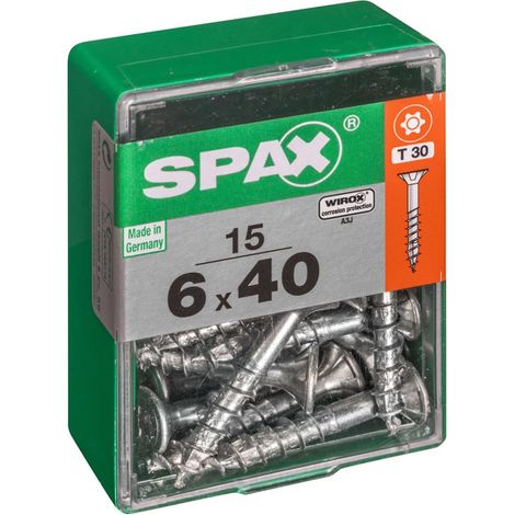 15er-Pack SPAX-Senkkopfschrauben aus Stahl, Durchmesser 6 mm x Länge 40 mm SPAX (1/4)