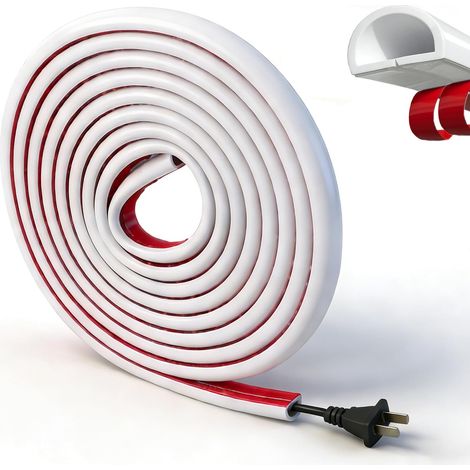 Goulotte Adhesive Cable 2.5mx6mm, 1pcs Baguette Cache Cable Blanche (1/5)