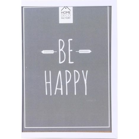 Cadre Photo Design "Be Happy" 13x18cm Blanc (1/3)