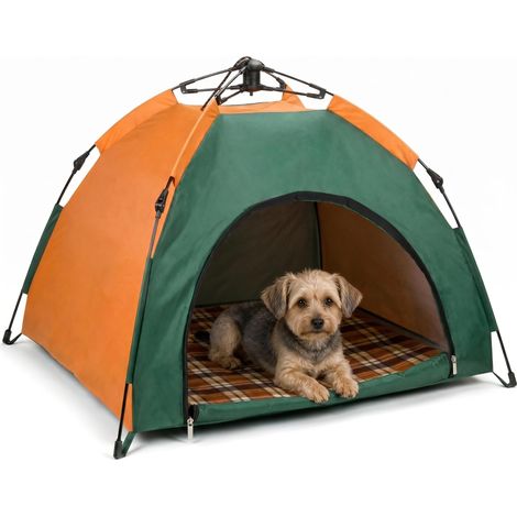 Outdoor Folding Dog Tent with Cushion, Water Repellent, 80 x 77 x 70 cm, Entrance Height 37 cm, for Small to Medium Pets (1/5)