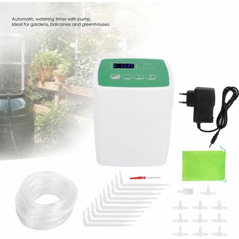Toivize-Programmateur d'arrosage - Automatique - Pompe intégrée 10 goutteurs Kit irrigation autonome jardin balcon EU (1/4)