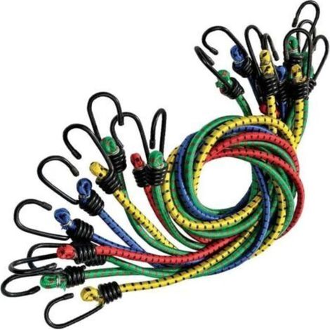 Elastic Cord with Hook, 10 Pack, 80cm Elastic Cord (Colorful) (1/4)