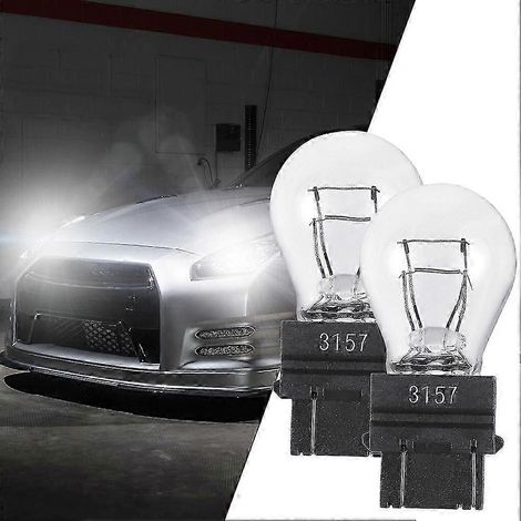 Lot de 2 ampoules de feux stop de voiture 3057 3155 3357 3547 4157 3156 3000K Blanc Coque transparente Remplacement (1/5)