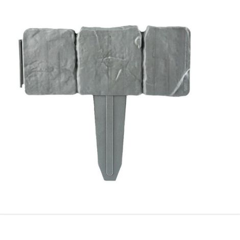 Forever Speed Bordures de Jardin 2.5m Bordure de Gazon Clôture Effet Pierre Bord la Pelouse 10 Pcs Gris Bordure de jardin Décorative