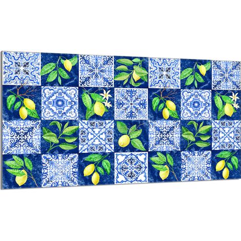 Plaque de protection en verre pour poêle 90x52 Mosaïque (1/5)