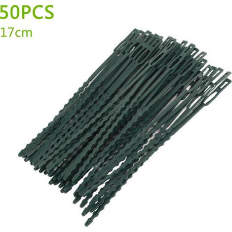 Kabelbinder für Garten, Bäume und Schreibtische, PC- und Heimkino-Racks, schwarze, korrosionsbeständige Kunststoff-Kabelbinder, 50er-Set, 13,5 cm x 17 cm