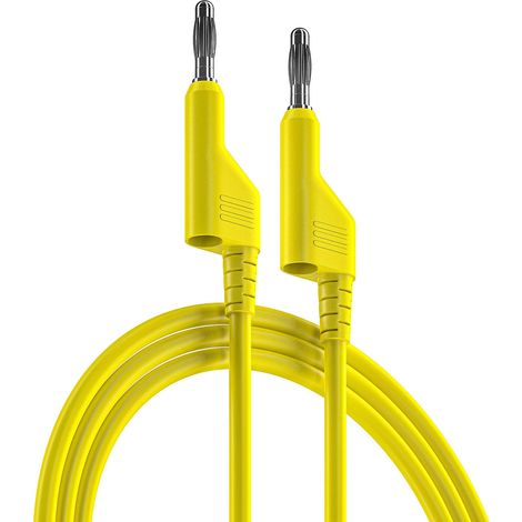 Cordons de test RS PRO, Jaune, 10A, 1000V, long. 3m ( Prix pour 1 )
