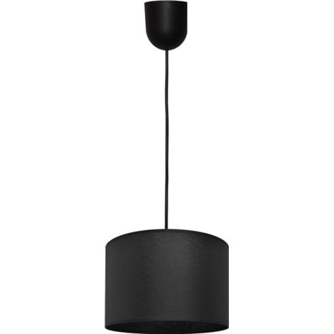 Helam ALBA Plafonnier Suspension Cylindrique Noir 40cm