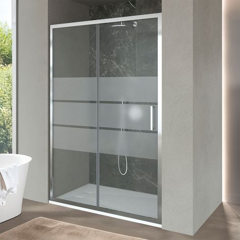 Box doccia nicchia 160 cm con porta scorrevole in vetro serigrafato Ted