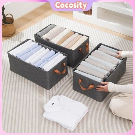 Bac de rangement pour vêtements, boîtes de rangement pour pantalons, fourre-tout en tissu pour chambre à coucher, organisateur (1/4)