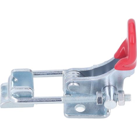 Loquet à bascule réglable inox 304 rouge argent fermoir tension heavy duty 320 kg pour meuble machine soudure 1 pièce (1/5)