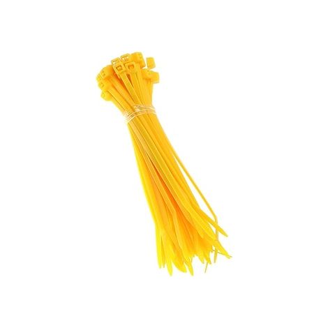 Cinta para bridas de cables 2,5 x 200 mm - 100 unidades amarillas