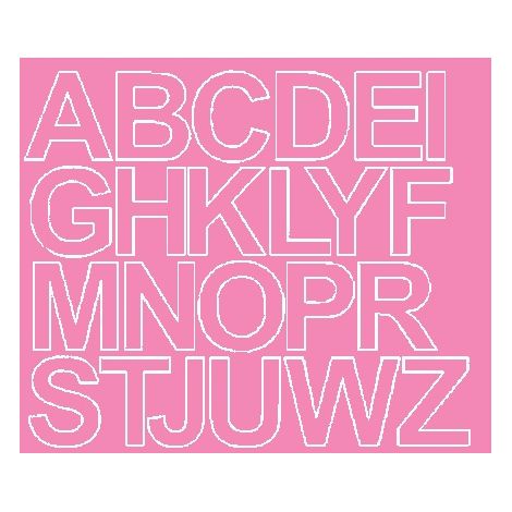 Letras autoadhesivas de 4,5 cm, color rosa mate.