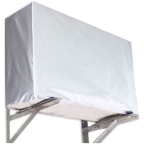 Protection Climatiseur Exterieur Housse Cinq Cotes Argentee Anti Poussiere Et Saleté Plusieurs Tailles Disponibles Pour Hors Saison (1/5)