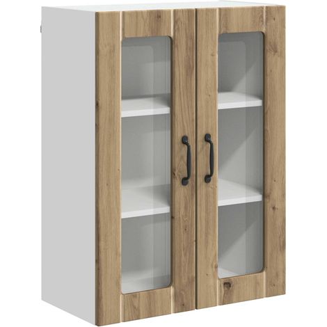 Maison Exclusive - Mobile in vetro da parete LUCCA Rovere Artigianale