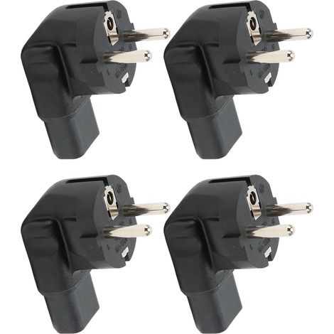 Lot de 4 adaptateurs secteur 4,8 mm vers IEC320 C13 à 90 degrés pour ordinateurs portables (1/4)