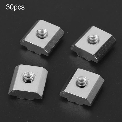 Jeu de 30 écrous à rainure en T, série 30, profil en aluminium, écrous en T coulissants filetés, montages par bloc (M6) (1/5)
