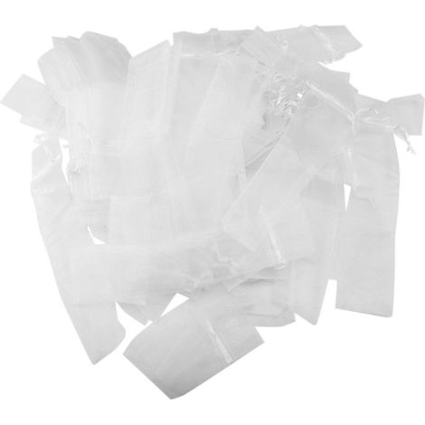 100er-Packung Faltfächerbeutel aus Organza mit Kordelzug, Geschenktüten