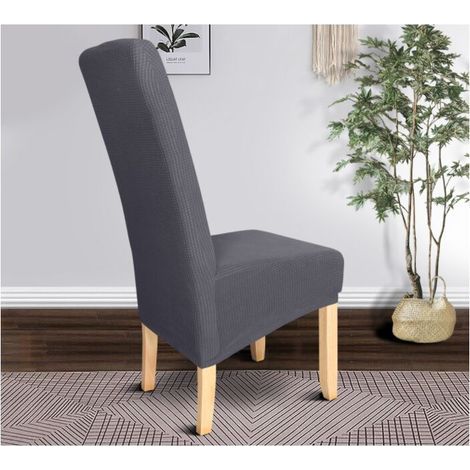 2-Piece XL Dining Chair Cover, Removable and Washable Meal Bomb Dining Chair Cover (Dark Grey) (1/5)