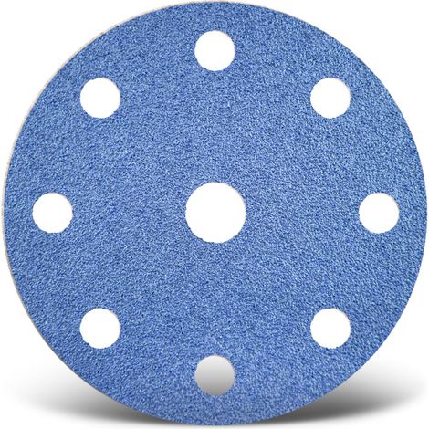 MENZER Blue Klett-Schleifscheiben, 150 mm, 9-Loch, f. Exzenterschleifer, Zirkonkorund (25 Stk.) K60