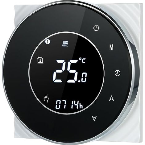 Programmable Thermostat Wireless Smart Room Thermostat with Touch LCD Display - Black (1/5)