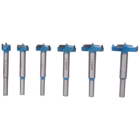 6 pièces mèches Forstner carbure 15-40mm pour bois, acier rapide (1/5)