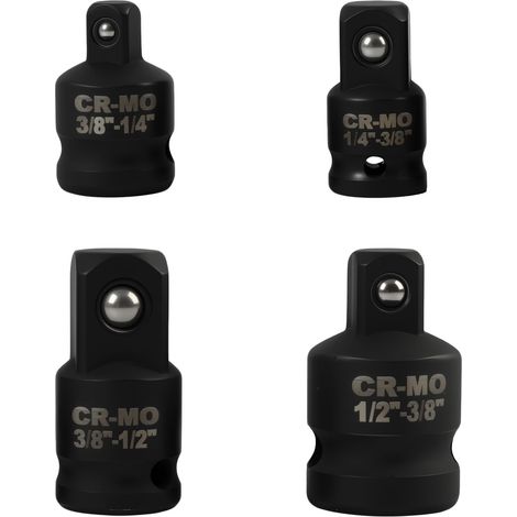 4pcs adaptateur cle a choc,Adaptateur pour impact Réducteur,Compatibles avec Clés Dynamométriques, Cliquets et Perceuses, Tailles 1/2 à 3/8, 3/8 à 1/2, 1/4 à 3/8, 3/8 à 1/4 (1/5)