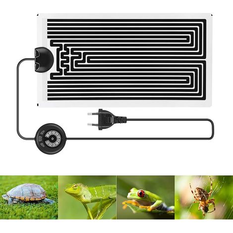 Coussin Chauffant pour Récipients en Verre, Tapis Chauffant Terrarium Reptile Tapis Chauffant avec Contrôle de Température pour Reptiles Tortues Serpents Lézard Gecko Amphibiens (14W/1528cm) (1/5)