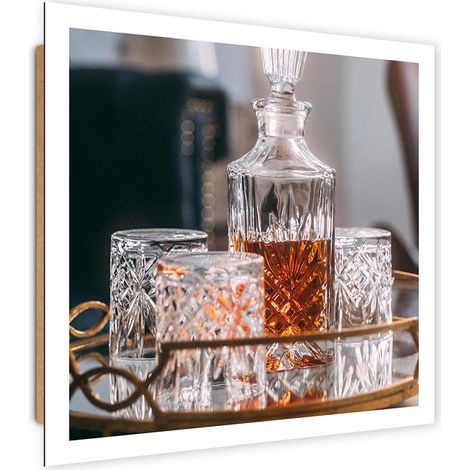 Quadro deco panel, Whisky - decanter e bicchieri - 60x60 (1/5)