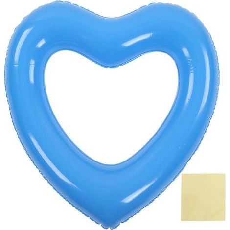 Anneau Flottant Cœur 45cm en PVC Résistant pour Piscine Plage Fête Bleu (1/5)
